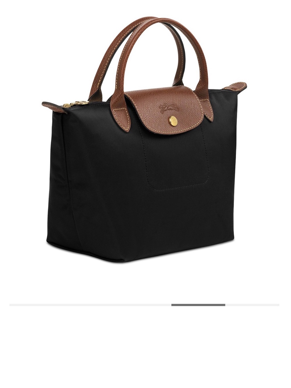 Longchamp Le Pliage Black and Brown Top-Handle Women’s Bag Small NWOT - Picture 2 of 10